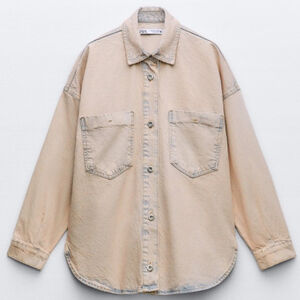 ZARA PINK OVERDYED DENIM JACKET Size Medium NWOT